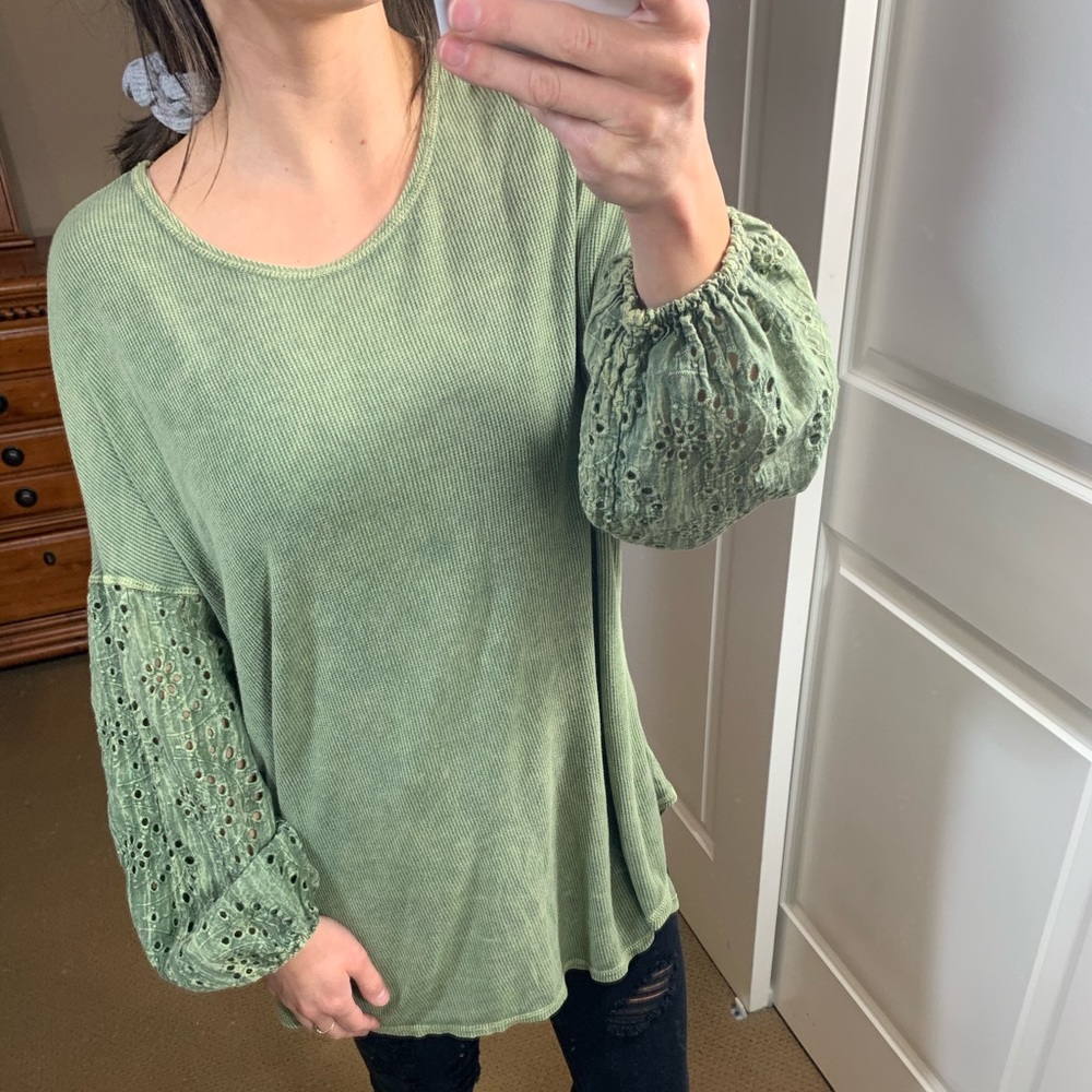 GREEN BOHO TOP - SIZE S